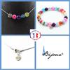 A Bijoux Parure Gioielli Braccialetto Collana 5 Perle Agata Crepe Fucsia Taglia Personnal