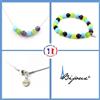 A Bijoux Parure Braccialetto Collana Perle Ametista + Agata Phylum + Pietra Di Taglia per
