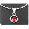 A Bijoux Ciondolo Rubino 1x5 MM Placcato Oro Bianco 18 K