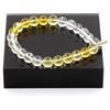 Gioielli Bracciale Perle Di Quarzo + Citrino 8 Mm. Fabbricato In Francia.