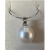 COLLANA IN ORO BIANCO 18kt. CON DIAMANTE NATURALI E PERLA AUSTRALIANA ct. 12,99