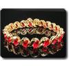 A Bijoux Braccialetto Rubino 22x8 MM Placcato Oro 18 K