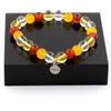 Gioielli Braccialetto Perle Quarzo + Agata Giallo Rosso + Citrino 8 Mm. IN