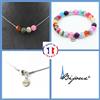 A Bijoux Parure Gioielli Braccialetto Collana 4 Perle Agata Crepe Fucsia Taglia Personnal