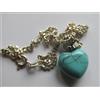 "Fatto a mano" Bracciale con chiusura a cuore in argento sterling 925 / cuore turchese naturale