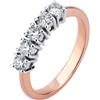 ANELLO FEDINA IN ORO ROSA e BIANCO 18 kt. CON DIAMANTI NATURALI CON GARANZIA