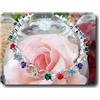 A Bijoux Braccialetto Topazio Multicolore 21x4 MM Placcato Oro Bianco 18 K