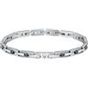Maserati Bracciale Uomo Maserati Jewels Acciaio e Zirconi Neri Trident JM422ATJ10