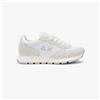 Sun68 Sneakers donna Ally Glitter in suede e lurex bianco