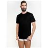 NOTTINGHAM 3 Pezzi T-Shirt Uomo Girocollo Mezza Manica Nottingham TM1600 in Cotone Costina
