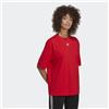 adidas MAGLIA ADIDAS T-SHIRT DONNA HF7474 ADICOLOR ESSENTIALS MANICHE CORTE ROSSO LOUNG