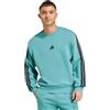 adidas FELPA ADIDAS GIROCOLLO 3 STRIPES FLEECE FZ SWEATSHIRT UOMO JX0701 VERDE ACQUA