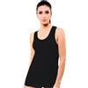 Biancaluna Canottiera donna Biancaluna Maglia intima spalla larga caldo cotone KC291 nero