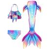 Costume da bagno bikini estivo con coda di sirena per bambina e bambina Cosplay