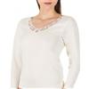 LIABEL Maglia Donna Liabel 01851 G236 Manica Lunga in Lana con inserto in pizzo