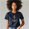 T-Shirt Donna Maniche Corte YOU MAKE ME HOME Colore Blu Marino