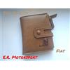 E.R. Motorsport TOP QUALITY Portafoglio in pelle KAKI con logo metallico FIAT cm 12x10