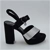 Gattinoni Scarpe donna Gattinoni Tg 38 Sandali Nero Argento Pelle Camoscio 10DA