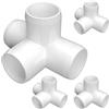 FORMUFIT F0014WT-WH-4 - Raccordo a T a 4 vie, in PVC, per mobili, dimensioni 2,5 cm, colore bianco (confezione da 4)