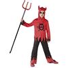 Rubie's Rubies Costume Diavolo con movimento degli occhi per ragazzo, T-shirt con cappuccio, corna e pantaloni per halloween, carnevale e cumpleanni