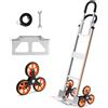 VEVOR Carrello Saliscale Capacità di Salita Scale 150 kg, Carrello Pieghevole in Lega di Alluminio con Maniglia Telescopica, 6 Ruote e 2 Corde Elastiche, per Casa, Generi Alimentari, Magazzino