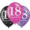 Amscan - Palloncini in Lattice, per Diciottesimo, Multicolore, Confezione da 6 Palloncini