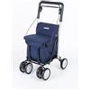Carlett Deambulatore e Carrello con Sedile Integrato, Prodotto Medico Certificato UE, Manico Regolabile, Doppio Freno e Ruote Regolabili a 3 Posizioni, Leggero e Compatto, Comfort Move, Blu