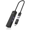 MediaMondo ICY BOX IB-HUB1439-LAN Cablato USB 3.2 Gen 1 [3.1 Gen 1] Type-A Nero (USB Hub IC