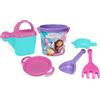 Wader 82153 - Set di giocattoli di sabbia Gabbys Dollhouse con secchio da 1 L, annaffiatoio, setaccio, pala, rastrello e stampo per la sabbia, 6 pezzi, per bambini dai 12 mesi in su