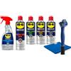 WD-40 Specialist Kit Manutenzione Moto Professionale 5 Prodotti con Detergente 500 ml, Pulitore Freni 500 ml e Catena 400 ml, Grasso Catena 400 ml, Lucidante silicone 400 ml, Spazzola Panno Microfibra