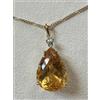 Carlo Raspagni COLLANA ORO 18kt. CON DIAMANTE NATURALE E GRANDE QUARZO GOCCIA CITRINO ct. 25,66