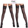Cottelli Collection Calze Nere Parigine Autoreggenti Semitrasparenti Fantasia Rose Cottelli Legwear