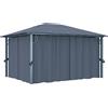 vidaXL Gazebo con Tenda 400 x 300 cm Antracite Alluminio