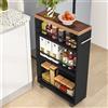 Shally Dogan Carrello Portaoggetti Cucina Slim Salvaspazio Nero Industrial Multiuso con Ruote