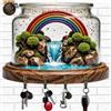Portachiavi da Parete 30cm - Cascata Arcobaleno Organizer 2D 4 Ganci Ingresso