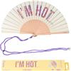 Fisura - Ventaglio in legno originale con messaggio "I'm hot".
