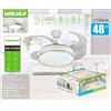 zencocco Lampadario Ventilatore Soffitto LED 72W 3 Colori LUCE Pale a Scomparsa 6Velocità