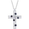 Bliss Collana Croce Bliss Via Lattea 20109709 Necklace Oro Bianco Diamanti Zaffiri