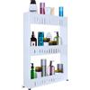 RUHHY Carrello Carrellino Slim Salvaspazio Cucina Bagno Ripostiglio 3 Ripiani 4 Ruote