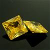 Senza marchio Coppia di pietre preziose AAA+ taglio principessa 6x6 mm zaffiro giallo ceylo...