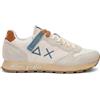 Sun68 Sneakers Uomo Tom Vintage in nylon e suede bianco panna
