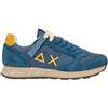 Sun68 Sneakers Uomo Tom Vintage in nylon e suede blu e giallo