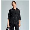 Iconique Camicia manica 3/4 in Pizzo di Cotone Nero Iconique IC26-005