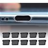 10 pezzi USB C tappi antipolvere non distruttivi morbidi accessori per