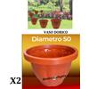 Bronzo Srl 2 Vasi Dorico Ø 50cm Altezza 39cm 45 Litri Col.Terracotta Polipropilene Vaso