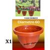Bronzo Srl 1 Vaso Dorico Ø 60cm Altezza 60/70cm 140 Litri Colore Terracotta Polipropilene