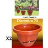 Bronzo Srl 2 Vasi Dorico Ø 70cm Altezza 60/70cm 140 Litri Col.Terracotta Polipropilene Vaso