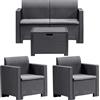 BICA 9067.4 Set Nebraska 2 Salottini Antracite 281 X 155 X 79 Cm
