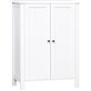 kleankin Mobiletto 2 Ante con Maniglie 2 Ripiani da Bagno Bianco 60 x 30 x 80cm