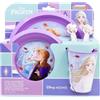 STOR Set Stoviglie Bambini 5 Pezzi Frozen Il Regno di Ghiaccio - Bicchiere Piatto Ciotola Posate Plastica Resistente Senza BPA